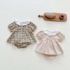 Baby Girls Lapel Collar Short Sleeve Top Combo Short Pants In Sets