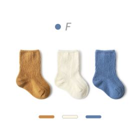 Baby  Autumn New Style Non-tight Leg Socks Pure Color (Option: Blue Group-S)