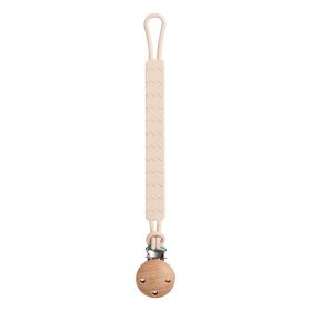 Infant Nipple Edible Silicon Teether Pacifier Clip (Option: Cream Beige)