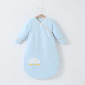 Anti-jump Thickening Of Baby Sleeping Bag In Autumn And Winter (Option: Light blue clouds thickened-S)