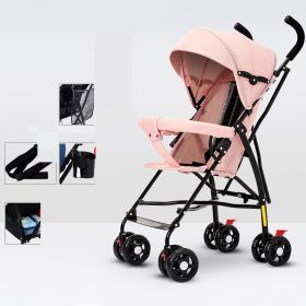 Sit And Lie Down Baby Portable Folding Simple Trolley (Option: Deluxe Pink)