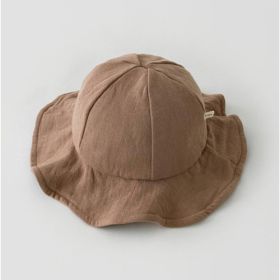 All-match Cute Fisherman Hat For Infants And Children (Option: Dark red-0to2 one size)