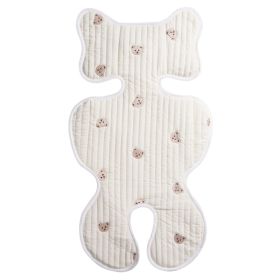 Stroller Thin Breathable Cotton Embroidered Seat Cushion (Option: Bear)