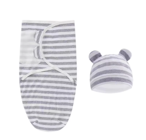 Newborn Swaddling Quilt Leisure Comfort Gro-bag Anti-startle Gro-bag  Swaddle Spring And Autumn Baby Supplies (Option: Gray stripe-75√ó60cm)