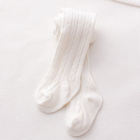 Fashion Simple Baby Cotton Solid Color Pantyhose (Option: White-2to4 Years Old)