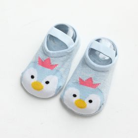 Baby Floor Socks Toddler Early Education Autumn Winter Cotton (Option: Blue Penguin-M)